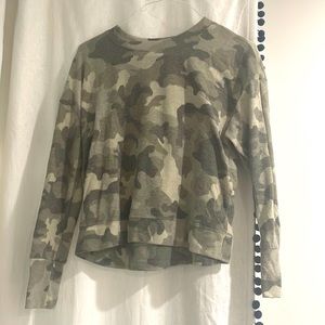Medium length Camo colored shirt, soft and stretchy